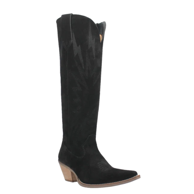 Dingo Thunder Road Women's Black Knee-High Boots Size 6.5M