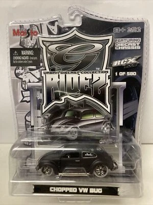 Maisto Urban Diecast Collection Ridez Chase Black Chopped VW Bug RCX 2006 1/580 - Image 1 of 2