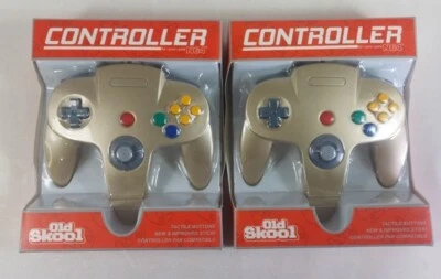 2 Controller Remote In Gold For N64 Brand New OLD SCHOOL. - Image 1 of 2