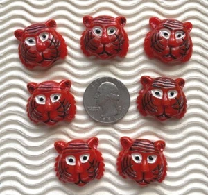 10 pcs x 1" Resin Bengal Tiger Flatback Embellishment for Bow/Safari SB583 - Picture 1 of 2