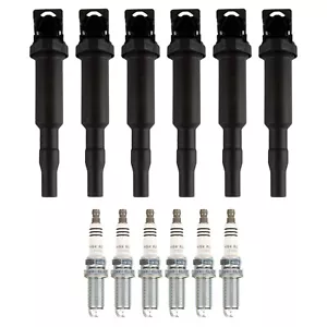Bosch 6 Ignition Coil NGK 6 Ruthenium HX Spark Plug Kit For E82 E90 E60 E83 L6 - Picture 1 of 1