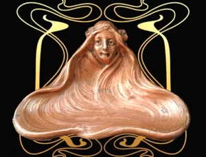 Art Nouveau Art von Gustav Gurschner Wien Nymphe Antike Bronze Jugendstil Schale - Bild 1 von 12