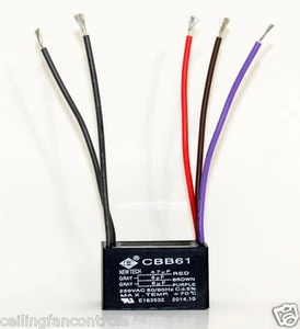 CEILING FAN CAPACITOR CBB61 4.7uf+6uf+6uf 5 WIRE - Picture 1 of 1