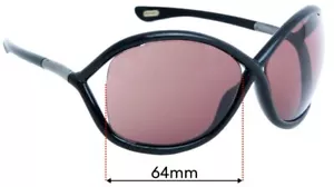Lenti di ricambio per occhiali da sole SFx adatte a Tom Ford Whitney FT0009 - larghezza 64 mm - Foto 1 di 31