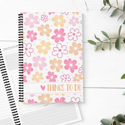 THE GIFTIE COMPANY Things TO DO LIST Book Task Planner Ladies FLORAL Daily Shopping List Tracker