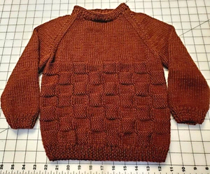 Neu 6M bis 5T Handstrick Kinder schokoladenbraun Korbweben Raglan Ärmel Pullover - Bild 1 von 6
