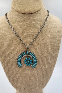 Vintage Native American Style Necklace Faux Turquoise Beads  - Picture 1 of 3