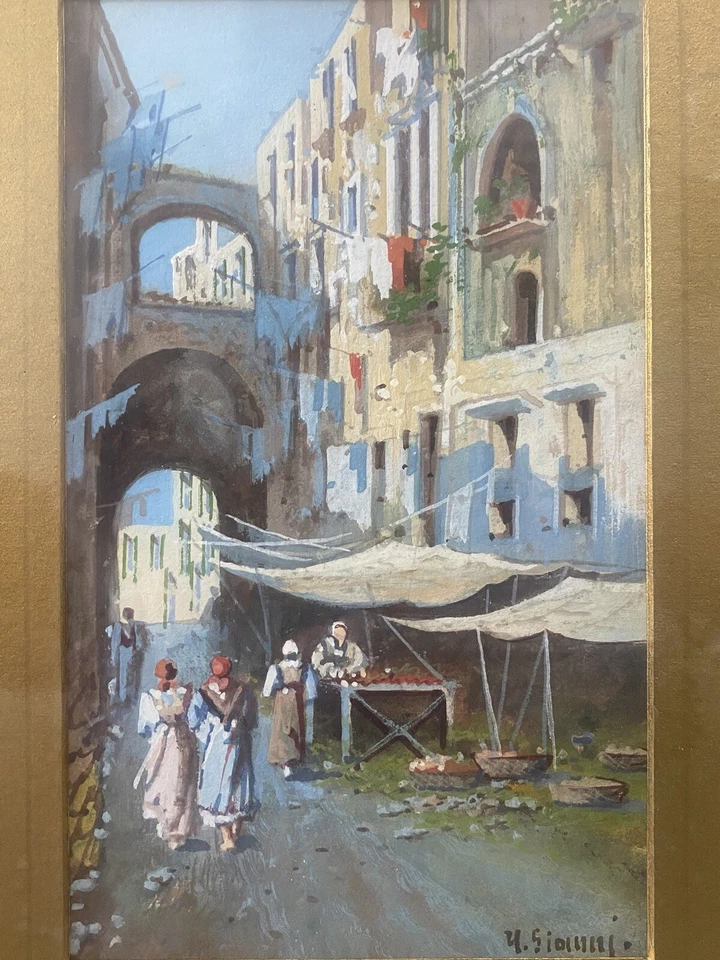 🔥 Antique Old Italian European Impressionist Cityscape Painting, Yves GIANNI - Image 1 of 4