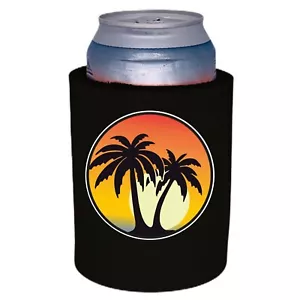 Palm Tree Sunset Thick Foam "Old School" Style Can Coolie; Beach, Vacation - Picture 1 of 20