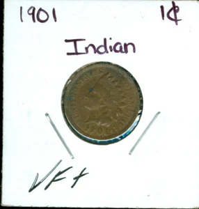 1901 INDIAN HEAD CENT VERY FINE PLUS GRADE 99 CENTS SHIPPING - Picture 1 of 2