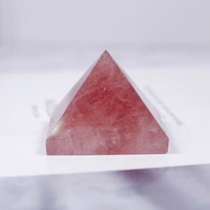 Strawberry Crystal Pyramid Quartz Healing Stone Chakra Reiki Crystal Point Decor - Picture 1 of 10