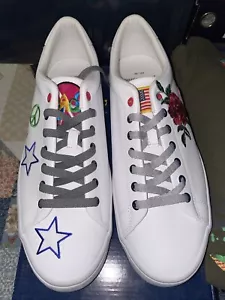Polo Ralph Lauren PEACE LOVE Polo USA Longwood SK Nappa Leather 10.5 Custom - Picture 1 of 13