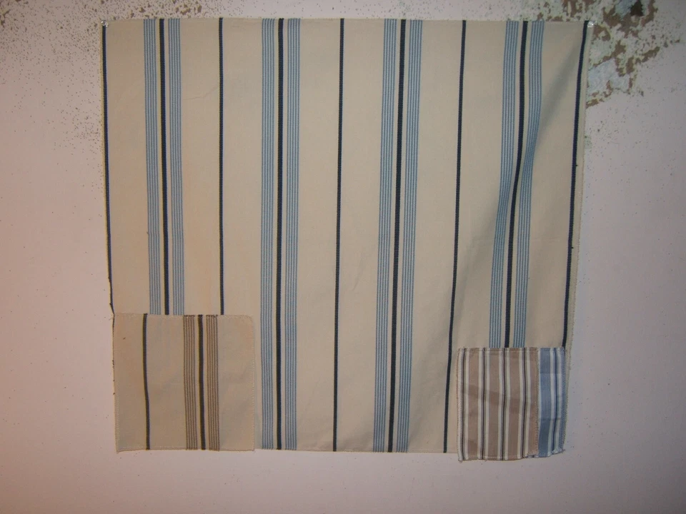 Ralph Lauren, Clapboard Ticking, Remnant, 28.50" W X 26" L, Color Navy Multi - Image 1 of 1