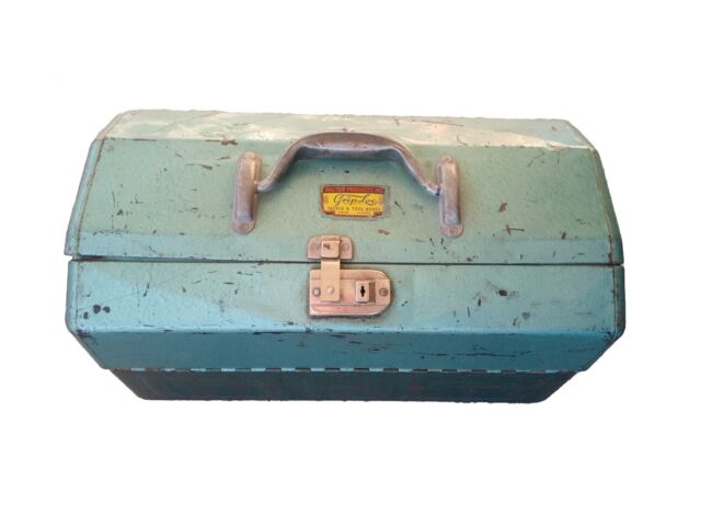 Green Tackle Box, Vintage Tacklebox, Toolbox, Rustic Tool Storage