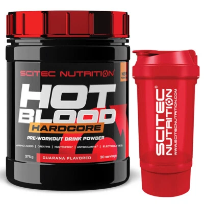 Scitec Nutrition Hot Blood Hardcore 375g Pre-Workout Booster Kreatin + SHAKER