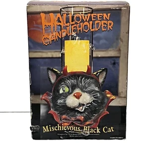 Candelabro de Halloween de colección pieza central gato travieso diablo cuerno Costco nuevo en caja - Imagen 1 de 8
