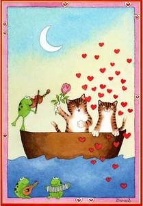 Linda Tarjeta del Día de San Valentín, Hermosa Música Dana Extraña Original de Caspari + ✉� - Imagen 1 de 5