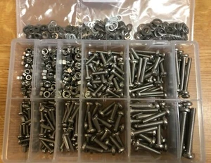 700 Piece, Pozi Pan Machine Screw Assortment, ST/ST (A4) C/W Nuts & Washers. - Picture 1 of 3