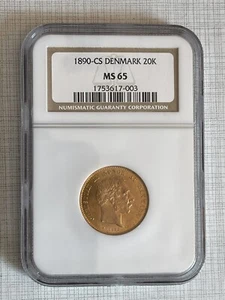Denmark 1890-CS 20 Kroner Gold Coin NGC MS65 SKU#879 - Picture 1 of 2