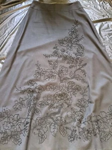 Talbot's Wool Maxi Skirt Black Size 12 Embroidered Floral Lined - Picture 1 of 20