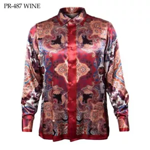 Prestige Wine Paisley Button Up Shirt - Picture 1 of 9