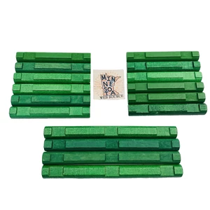 16 Lincoln Log Green Color Half Round Flats Assortment Base Wood Parts - Picture 1 of 3