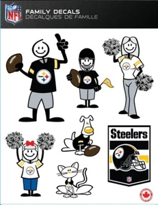 NFL PITTSBURGH STEELERS STICK PEOPLE FAMILY CALCOMANÍAS ~ CALCOMANÍAS DE VINILO A TODO COLOR - Imagen 1 de 1