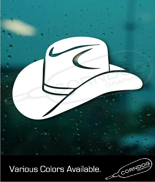 Cowboy Hat Decal STICKER VINYL DECAL WESTERN COUNTRY YEE YEE SOUTH KICKER - Image 1 of 4