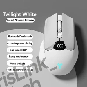 Wireless Bluetooth Mouse Smart Screen Display,Dual Mode Mute Button 600mAh - Picture 1 of 8