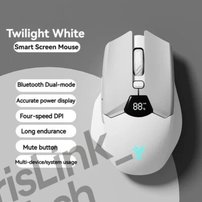 Wireless Bluetooth Mouse Smart Screen Display,Dual Mode Mute Button 600mAh - Image 1 of 4