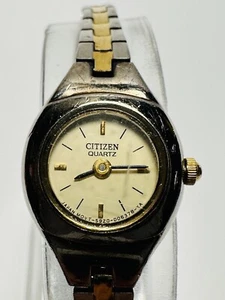 Working Vintage CITIZEN Women's Silver Gold Classic Round Watch 5920-S91531 (L3) - Picture 1 of 9