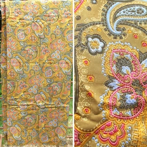 Kashmiri Paisley Vintage 70s Twill Acetate Italian Lining Fabric 45" X 1 Yard - Picture 1 of 6