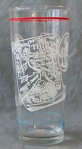 Vtg Drinking Glass The Battle Of Gettysburg July 3rd Map Soldiers Cannon Exc Cnd - Picture 1 of 2