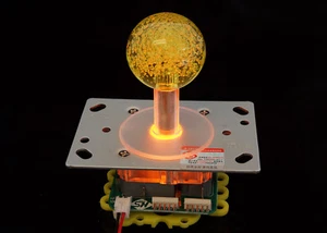 Joystick arcade illuminato LED 2-4-8 vie con parte superiore a sfera LED giallo - Foto 1 di 4