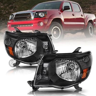 Conjunto de faros negros para camioneta Toyota Tacoma 2005-2011 Foto 1 de 4