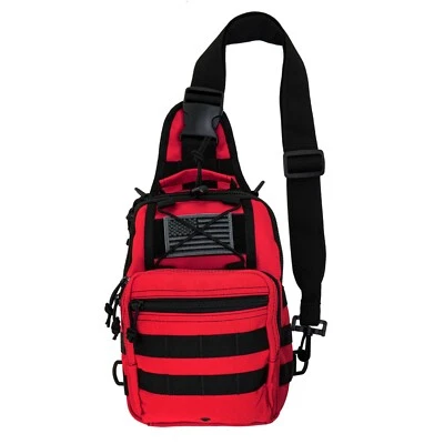 LINE2design First Aid Sling Backpack - EMS Emergency Medical Molle Bag - Red - Image 1 of 4
