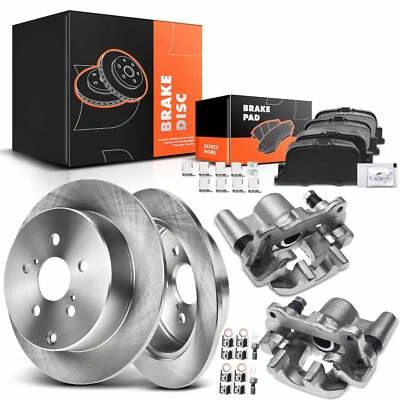 Rotores de freno de disco trasero y pastillas de cerámica + pinzas para Scion tC 2005-2010 L4 2,4 L Foto 1 de 4