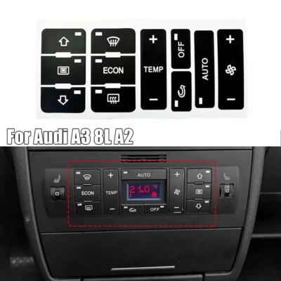 Kit de calcomanías de reparación de botones de aire acondicionado para tablero para Audi A3 8L A2 Foto 1 de 4