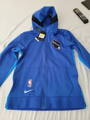 Milwaukee Bucks Nike Therma Flex Showtime City Edition Warm Up Hoodie Mens Small Cover