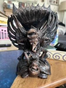 Wooden Carved Statue Indonesian? 8 Inches High - Picture 1 of 12