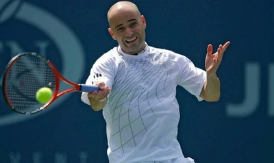 ● ULTRA RARE LAST MATCH! AGASSI US OPEN 2006 TENNIS SHIRT ADIDAS SIZE MEN'S XL ● - Image 1 of 4