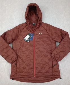 Oakley Snowbound Packable Down Puffy Hoodie Jacket Burgundy Size Large MSRP $235 - Picture 1 of 14