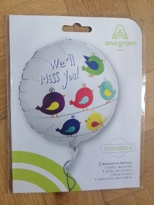 ANAGRAM 17" 'We'll Miss You' Uninflated Foil Helium Balloon