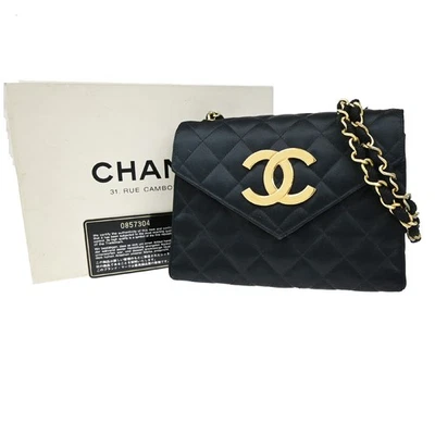 Bolso de Hombro Chanel CC Mini Matelasse Cadena Negro Satinado GHW De Colección 648RL403 Foto 1 de 4