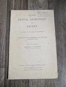 Tallis's Festal Responses & Litany Sung At St Pauls Cathedral Song Book 1912 - Bild 1 von 13