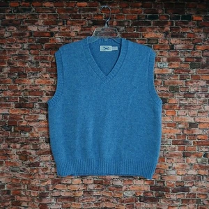 Vintage USA Made - The Fox Collection JC Penny - Blue Sweater Vest - Men's Size - Picture 1 of 6