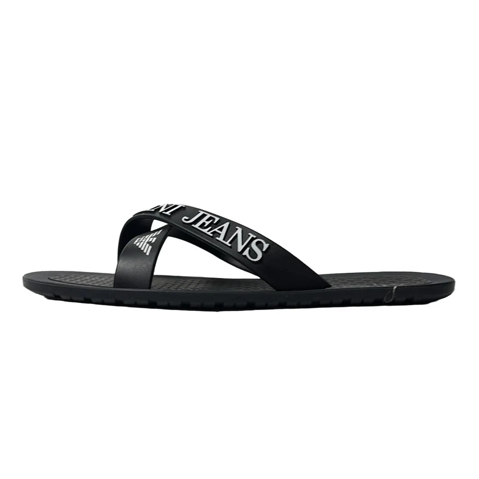 Auth ARMANIJEANS - Black Rubber Men's Sandals - Image 1 of 4