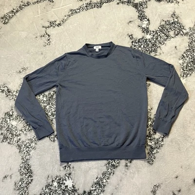 Reiss Sweater Mens Size Large Blue Mouline Wessex Merino Wool Crew Jumper - Image 1 of 4