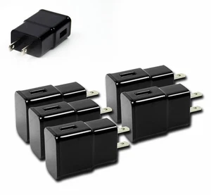 5X USB WALL ADAPTER POWER CHARGER 2A BLACK GALAXY TAB 8.0 10.1 NOTE S4 S3 NEXUS - Picture 1 of 1