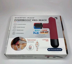 Sharper Image Powerboost Pro+Reach Percussion Massager 5 Attachment ICE + Heat - Picture 1 of 5